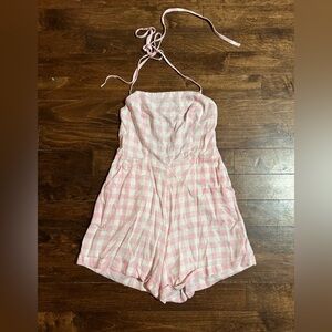 Blush Gingham Romper